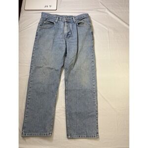 Mens‎ Wrangler light blue denim jeans, bootcut, size 34 x 29